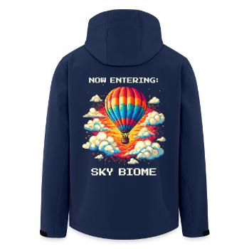 Sky Biome Reached | Balloon Ride Thermals Sky - Men’s Recycled Softshell Jacket by Stanley/Stella - navy - Back - AI Model Male 185 light (185cm)