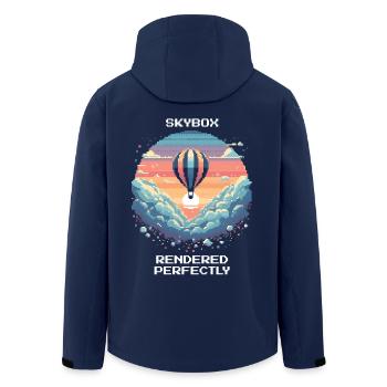 Skybox rendered to perfection | Sky Balloon Ride - Men’s Recycled Softshell Jacket by Stanley/Stella - navy - Back - AI Model Male 185 light (185cm)