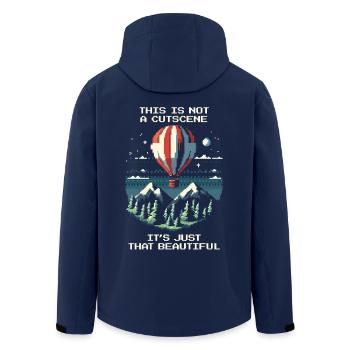 No Cutscene | Balloon Ride Panorama Sky - Men’s Recycled Softshell Jacket by Stanley/Stella - navy - Back - AI Model Male 185 light (185cm)