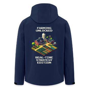 Agriculture = RTS | Resource management with diesel - Men’s Recycled Softshell Jacket by Stanley/Stella - navy - Back - AI Model Male 185 light (185cm)