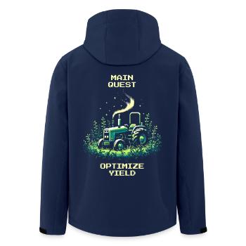 Yield Maximization | Precision Farming active - Men’s Recycled Softshell Jacket by Stanley/Stella - navy - Back - AI Model Male 185 light (185cm)