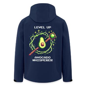Passez au niveau supérieur | Chuchoteur d’avocat avec XP Power-Up - Veste softshell homme en polyester recyclé Stanley/Stella - marine - Dos - AI Model Male 185 light (185cm)