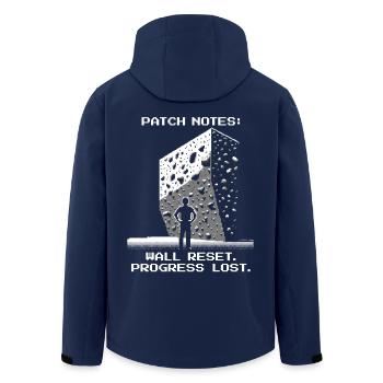 Wand Reset | Bouldern Pixel Art Setzen - Recycelte Männer Softshell-Jacke von Stanley/Stella - Navy - Hinten - AI Model Male 185 light (185cm)