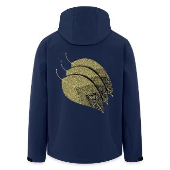 Leaves Decorative - Men’s Recycled Softshell Jacket by Stanley/Stella - navy - Back - AI Model Male 185 light (185cm)
