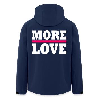 More love - Recycelte Männer Softshell-Jacke von Stanley/Stella - Navy - Hinten - AI Model Male 185 light (185cm)