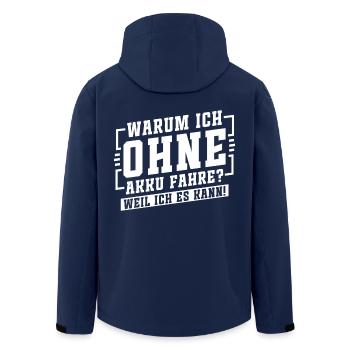 Fahrrad Radsport Fahrradfahrer Spruch - Recycelte Männer Softshell-Jacke von Stanley/Stella - Navy - Hinten - AI Model Male 185 light (185cm)