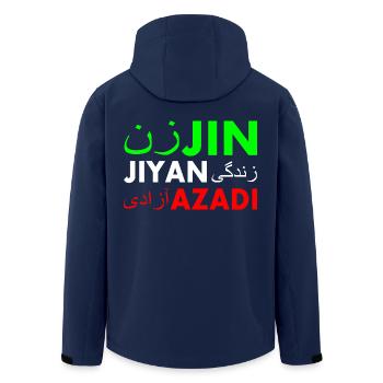Jin jiyan azadi زن زندگی آزادی - Recycelte Männer Softshell-Jacke von Stanley/Stella - Navy - Hinten - AI Model Male 185 light (185cm)