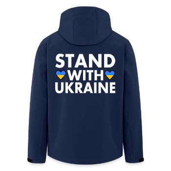 stand with ukraine - Men’s Recycled Softshell Jacket by Stanley/Stella - navy - Back - AI Model Male 185 light (185cm)