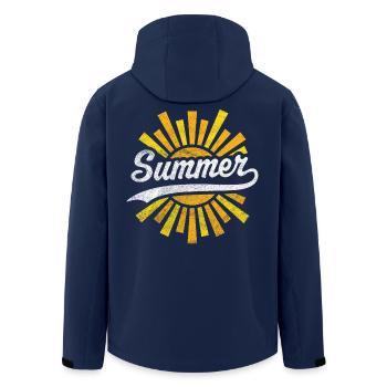 Sommersonne - Recycelte Männer Softshell-Jacke von Stanley/Stella - Navy - Hinten - AI Model Male 185 light (185cm)
