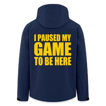 I Paused my game to be here - Veste softshell homme en polyester recyclé Stanley/Stella - marine - Dos - AI Model Male 185 light (185cm)