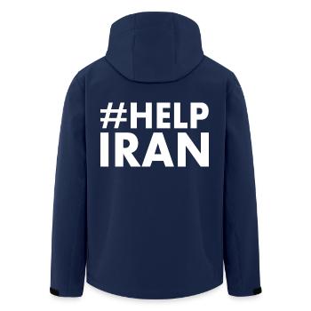 Help iran - Men’s Recycled Softshell Jacket by Stanley/Stella - navy - Back - AI Model Male 185 light (185cm)