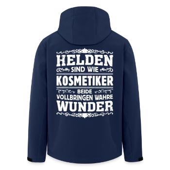 Kosmetiker - Helden - Recycelte Männer Softshell-Jacke von Stanley/Stella - Navy - Hinten - AI Model Male 185 light (185cm)