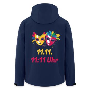 Kölner Karneval Köln 11.11. Karnevalsbeginn Maske - Recycelte Männer Softshell-Jacke von Stanley/Stella - Navy - Hinten - AI Model Male 185 light (185cm)