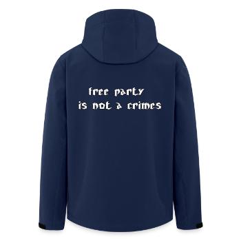 freeparty1 - Men’s Recycled Softshell Jacket by Stanley/Stella - navy - Back - AI Model Male 185 light (185cm)