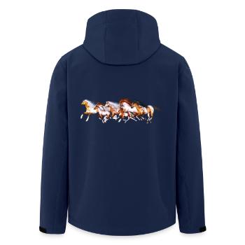 Troupeau de chevaux sauvages - Veste softshell homme en polyester recyclé Stanley/Stella - marine - Dos - AI Model Male 185 light (185cm)