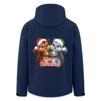 Merry Christmas Squirrel Christmas Cute - Men’s Recycled Softshell Jacket by Stanley/Stella - navy - Back - AI Model Male 185 light (185cm)