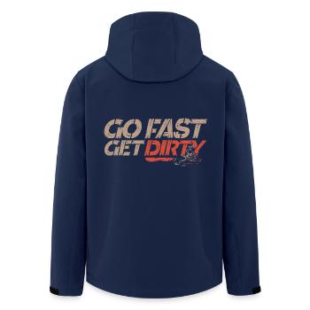 Fahre schnell werde schmutzig - Motocross Spruch - Recycelte Männer Softshell-Jacke von Stanley/Stella - Navy - Hinten - AI Model Male 185 light (185cm)