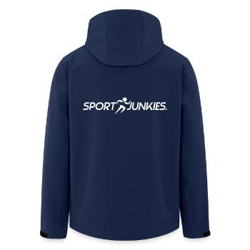 SportJunkies dark - Recycelte Männer Softshell-Jacke von Stanley/Stella - Navy - Hinten - AI Model Male 185 light (185cm)