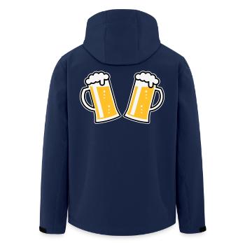 2 German Beer Mugs To Toast (Cheers / 3C) - Men’s Recycled Softshell Jacket by Stanley/Stella - navy - Back - AI Model Male 185 light (185cm)