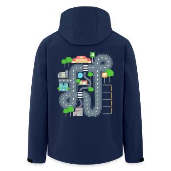 Car Play Mat Shirt for Dad - Men’s Recycled Softshell Jacket by Stanley/Stella - navy - Back - AI Model Male 185 light (185cm)