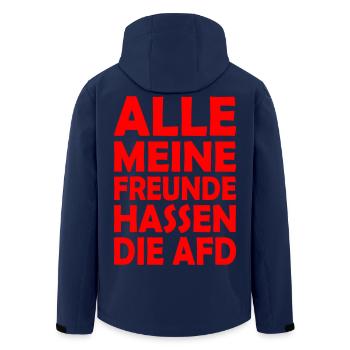 alle meine freunde hassen die afd - Recycelte Männer Softshell-Jacke von Stanley/Stella - Navy - Hinten - AI Model Male 185 light (185cm)