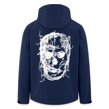Skull Drawing - Men’s Recycled Softshell Jacket by Stanley/Stella - navy - Back - AI Model Male 185 light (185cm)