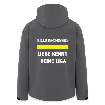 Brunswick - l'amour ne connaît aucune ligue - Veste softshell homme en polyester recyclé Stanley/Stella - charbon - Dos - AI Model Male 185 light (185cm)