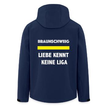 Brunswick - love knows no league - Men’s Recycled Softshell Jacket by Stanley/Stella - navy - Back - AI Model Male 185 light (185cm)