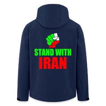 Stand with iran - Men’s Recycled Softshell Jacket by Stanley/Stella - navy - Back - AI Model Male 185 light (185cm)