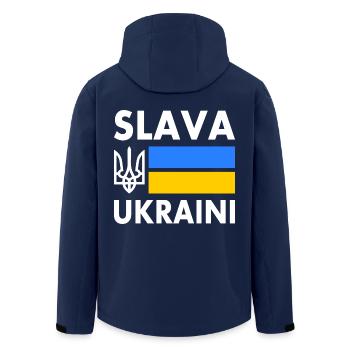 Slava ukraini - Recycelte Männer Softshell-Jacke von Stanley/Stella - Navy - Hinten - AI Model Male 185 light (185cm)