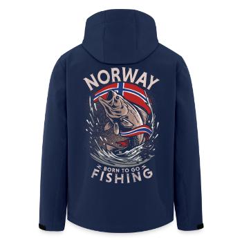 NORWAY - born to go - FISHING - Recycelte Männer Softshell-Jacke von Stanley/Stella - Navy - Hinten - AI Model Male 185 light (185cm)