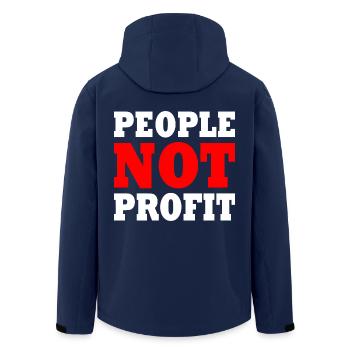 People not profit - Men’s Recycled Softshell Jacket by Stanley/Stella - navy - Back - AI Model Male 185 light (185cm)