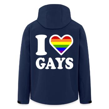 I love gays - Recycelte Männer Softshell-Jacke von Stanley/Stella - Navy - Hinten - AI Model Male 185 light (185cm)