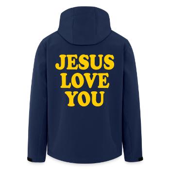 Jesus love you - Recycelte Männer Softshell-Jacke von Stanley/Stella - Navy - Hinten - AI Model Male 185 light (185cm)