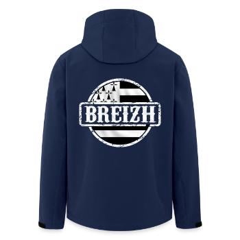Bretagne - Breizh 06 - Veste softshell homme en polyester recyclé Stanley/Stella - marine - Dos - AI Model Male 185 light (185cm)