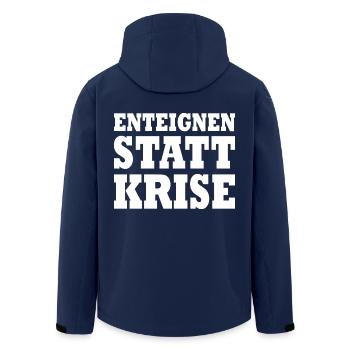 Enteignen statt krise - Recycelte Männer Softshell-Jacke von Stanley/Stella - Navy - Hinten - AI Model Male 185 light (185cm)