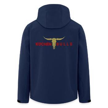 Küchenbulle rot gold - Recycelte Männer Softshell-Jacke von Stanley/Stella - Navy - Hinten - AI Model Male 185 light (185cm)