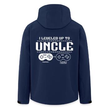 Zum Onkel aufgestiegen 2025 - Recycelte Männer Softshell-Jacke von Stanley/Stella - Navy - Hinten - AI Model Male 185 light (185cm)