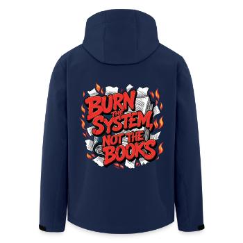 Burn the system - Men’s Recycled Softshell Jacket by Stanley/Stella - navy - Back - AI Model Male 185 light (185cm)