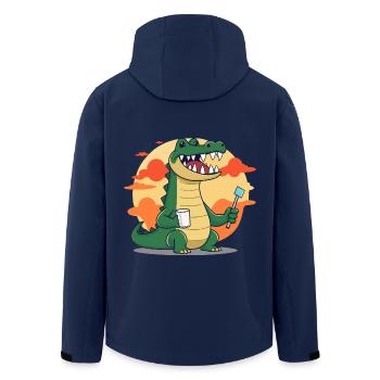 Crocodile Dental Hygiene - Men’s Recycled Softshell Jacket by Stanley/Stella - navy - Back - AI Model Male 185 light (185cm)