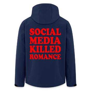 social media killed romance - Men’s Recycled Softshell Jacket by Stanley/Stella - navy - Back - AI Model Male 185 light (185cm)