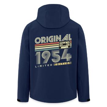 Original 1954 Jahrgang Vintage Retro Geburtstag - Recycelte Männer Softshell-Jacke von Stanley/Stella - Navy - Hinten - AI Model Male 185 light (185cm)