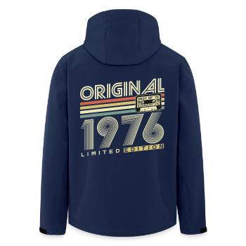 Original 1976 Vintage Vintage Retro Birthday - Men’s Recycled Softshell Jacket by Stanley/Stella - navy - Back - AI Model Male 185 light (185cm)