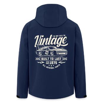 Vintage 1975 Birthday Muscle Car Car Gift - Men’s Recycled Softshell Jacket by Stanley/Stella - navy - Back - AI Model Male 185 light (185cm)