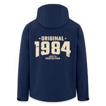 1984 Jahrgang geboren Vintage Geburtstag Geschenk - Recycelte Männer Softshell-Jacke von Stanley/Stella - Navy - Hinten - AI Model Male 185 light (185cm)