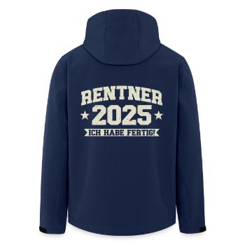 Rentner 2025 Ich habe fertig - Recycelte Männer Softshell-Jacke von Stanley/Stella - Navy - Hinten - AI Model Male 185 light (185cm)