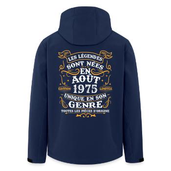 Jahrgang August 1975 Retro Geburtstagsgeschenk - Recycelte Männer Softshell-Jacke von Stanley/Stella - Navy - Hinten - AI Model Male 185 light (185cm)
