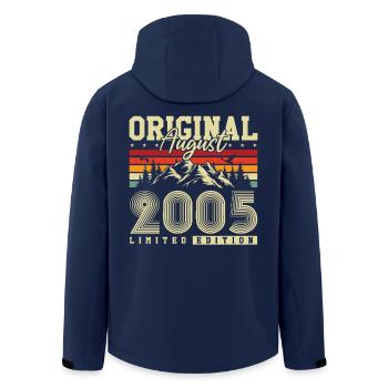 Original août 2005 Vintage Anniversaire Rétro - Veste softshell homme en polyester recyclé Stanley/Stella - marine - Dos - AI Model Male 185 light (185cm)