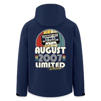 Legendary since August 2007 Vintage Birthday - Men’s Recycled Softshell Jacket by Stanley/Stella - navy - Back - AI Model Male 185 light (185cm)