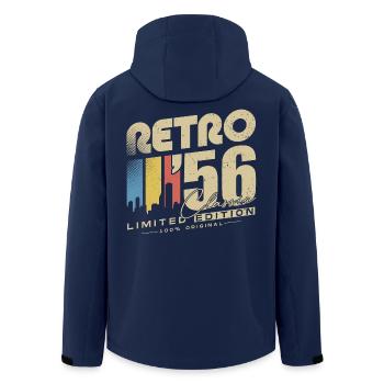 Rétro 1956 Classique Vintage Cadeau d’anniversaire - Veste softshell homme en polyester recyclé Stanley/Stella - marine - Dos - AI Model Male 185 light (185cm)